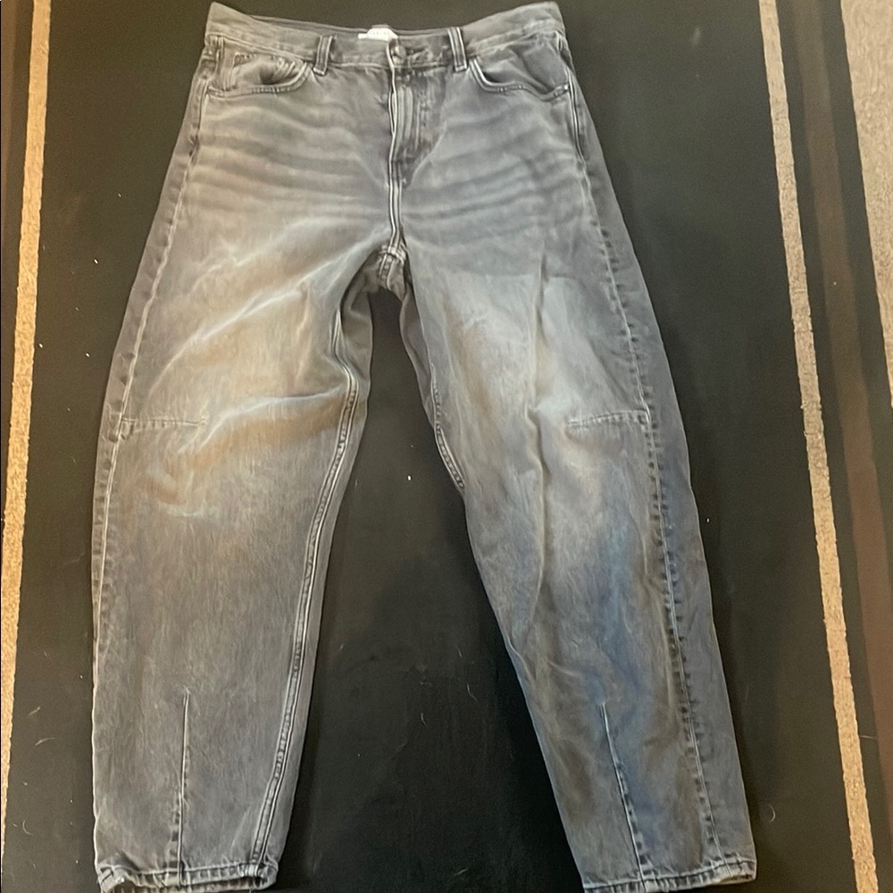 Pull&Bear Men's Washed Gray Relaxed Jeans
